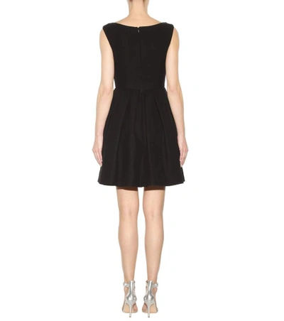 Shop Fendi Embellished Cotton Dress In Black