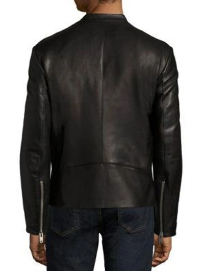 Shop Maison Margiela Five Zip Leather Jacket In Black