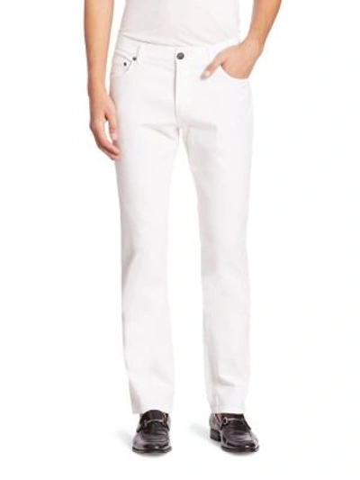 Shop Ferragamo Bianco Straight Fit Jeans