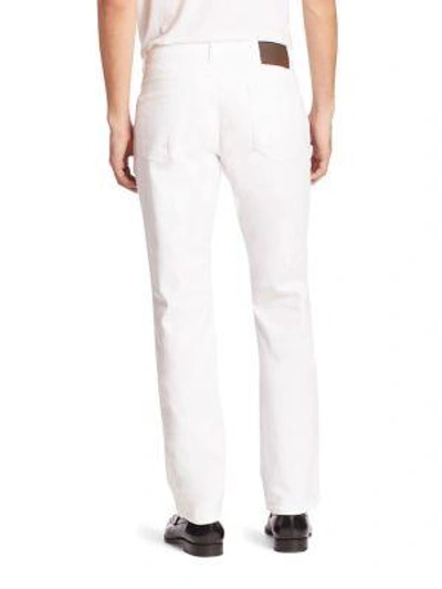 Shop Ferragamo Bianco Straight Fit Jeans