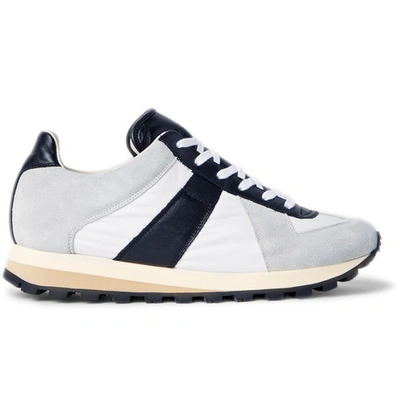 Shop Maison Margiela Suede, Leather And Shell Sneakers
