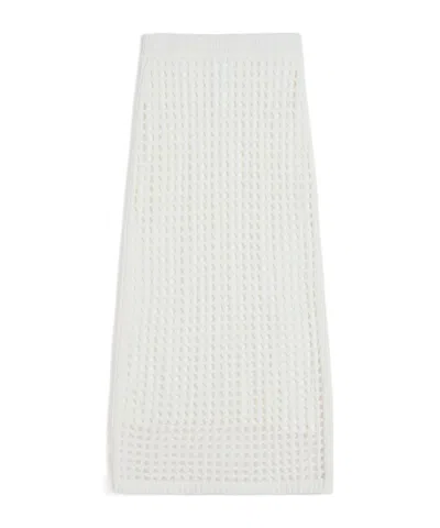 Max Mara Pure Cotton Webbing Mini Skirt With Elasticated Waist In White