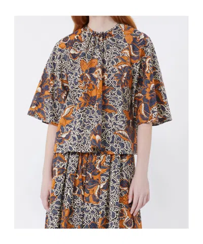 Weekend Max Mara Printed Cotton Poplin Shirt In Multi