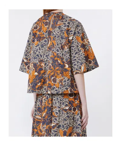 Weekend Max Mara Printed Cotton Poplin Shirt In Multi