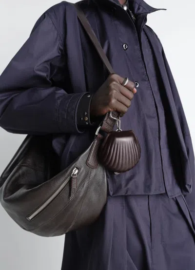Lemaire Carlos Shell Key Ring In Leather In Pattern