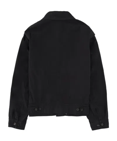Dries Van Noten Collared Jacket Featuring Practical Front Pockets In Black
