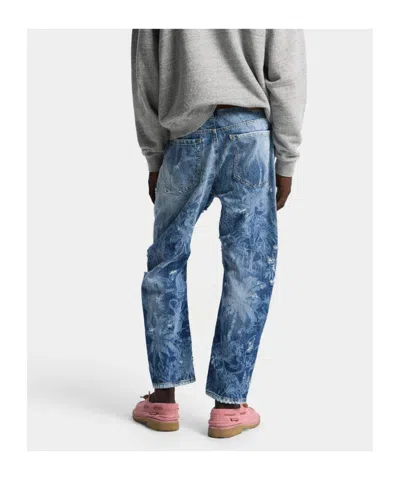 Dsquared2 Distressed Printed Jeans In Blue