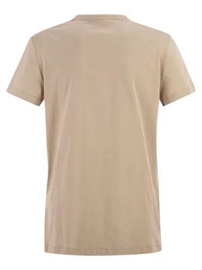 Max Mara Maxmara Mxmgiovane T Shirt With Monogram Logo In Brown