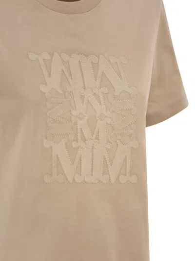 Max Mara Maxmara Mxmgiovane T Shirt With Monogram Logo In Brown