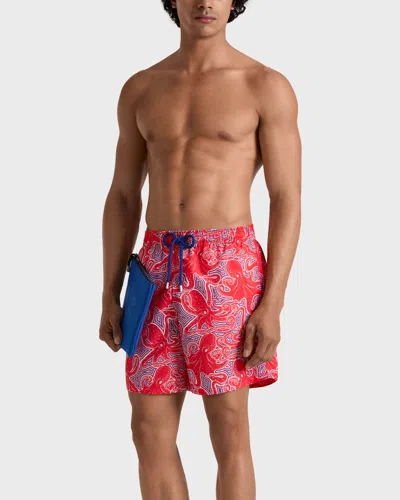Vilebrequin Moorea Hypnoptocus Print Swim Shorts In Red
