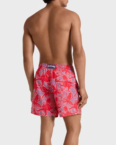 Vilebrequin Moorea Hypnoptocus Print Swim Shorts In Red