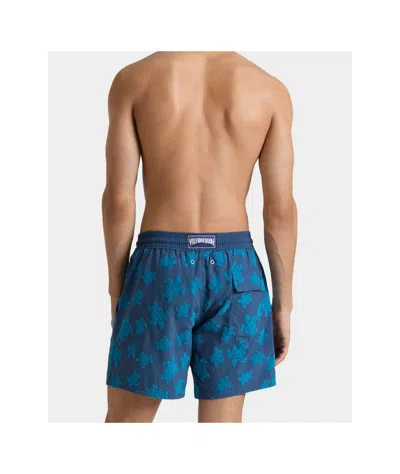 Vilebrequin Moorea Straight-leg Mid-length Printed Recycled Swim Shorts In Blue