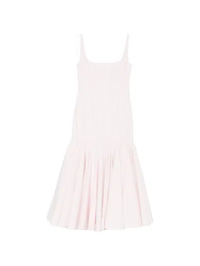 Jacquemus Agave Flared Midi Dress With Square Neckline In Pink
