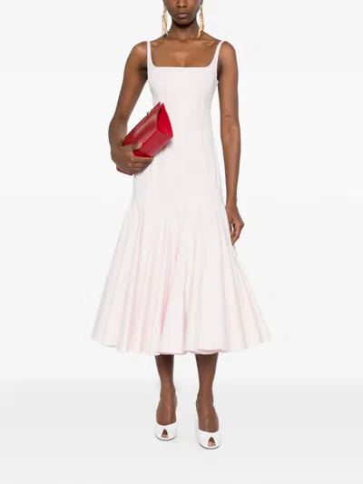 Jacquemus Agave Flared Midi Dress With Square Neckline In Pink