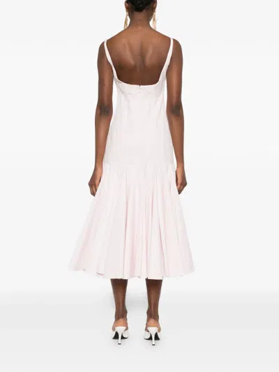 Jacquemus Agave Flared Midi Dress With Square Neckline In Pink