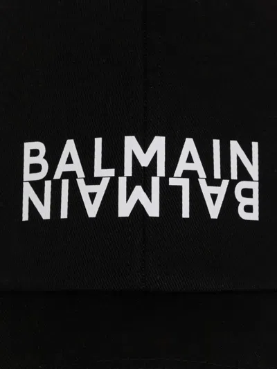 Balmain Man Hat Black Size Onesize Cotton In Pink