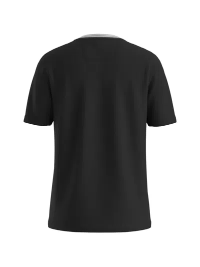 Hugo Boss Tee Mens Stretch Cotton T-shirt With Contrast Logo Nos In Black