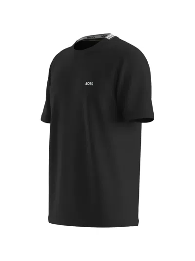 Hugo Boss Tee Mens Stretch Cotton T-shirt With Contrast Logo Nos In Black