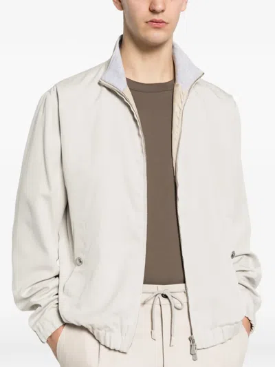 Eleventy Full-zip Jacket In White