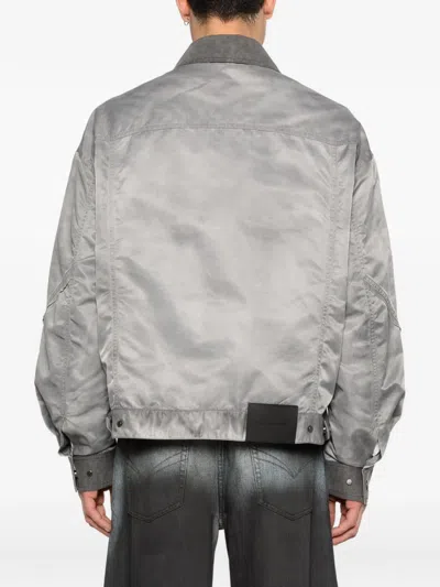 Feng Chen Wang Button-detail Bomber Jacket In Gray