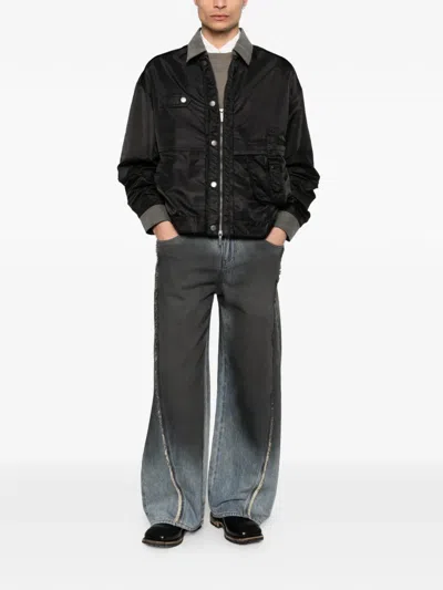 Feng Chen Wang Button-details Bomber Jacket In Black