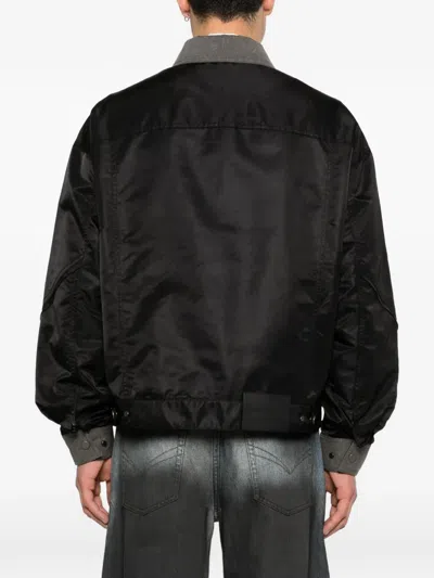 Feng Chen Wang Button-details Bomber Jacket In Black