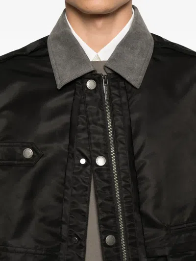 Feng Chen Wang Button-details Bomber Jacket In Black