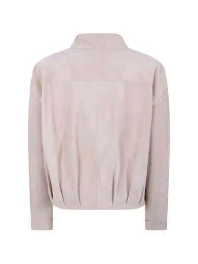 Drhope Suede Bomber Jacket In Brown