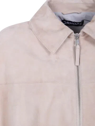 Drhope Suede Bomber Jacket In Brown