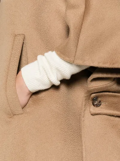 Max Mara Mxagocce Buttoned Coat In Brown