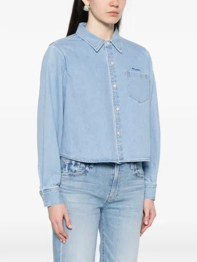 Mother Denim Honor Roll Shirt In Blue