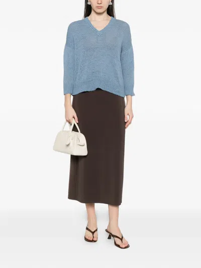 Base Cotton Blend Sweater In Blue