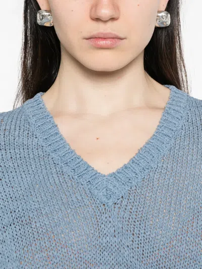 Base Cotton Blend Sweater In Blue