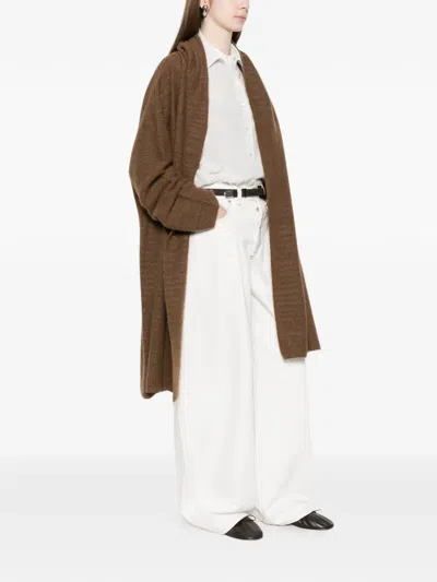 The Row Novaan Open-front Coat In Brown