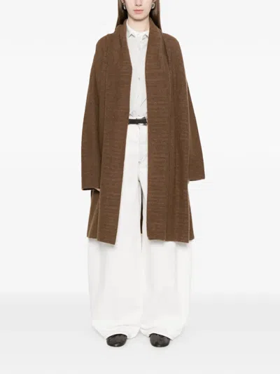 The Row Novaan Open-front Coat In Brown