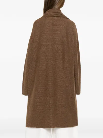 The Row Novaan Open-front Coat In Brown
