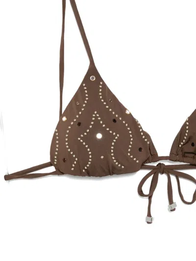Venuja Triangle-cup Bikini In Brown
