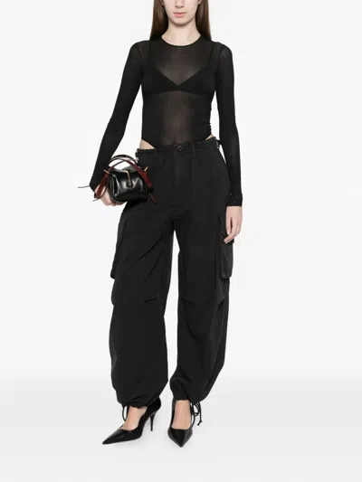 Alexander Wang Cargo Drawstring Trousers In Black