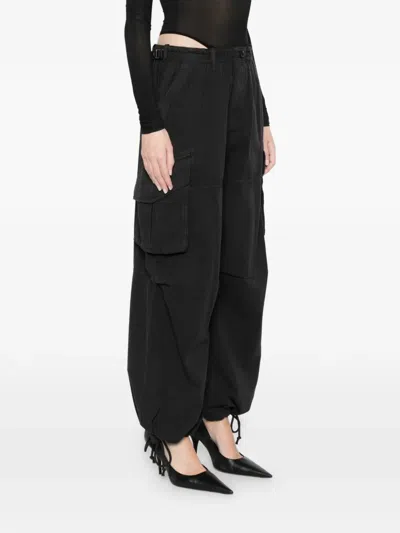Alexander Wang Cargo Drawstring Trousers In Black