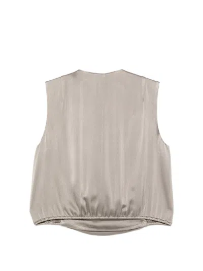 Alysi Satin Top In Gray