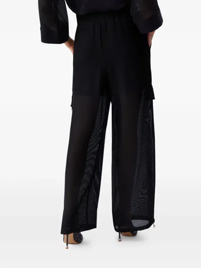 Liu •jo Sheer Cargo Pants In Black