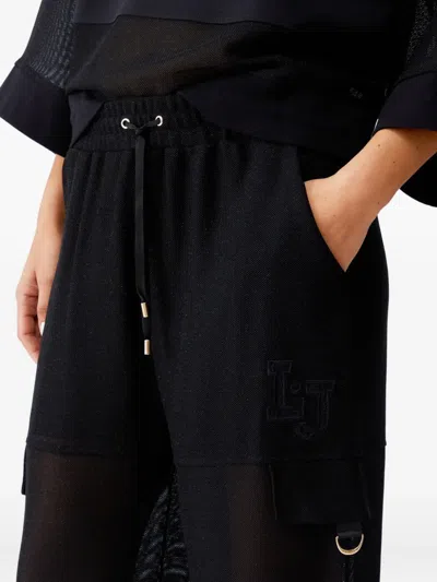 Liu •jo Sheer Cargo Pants In Black