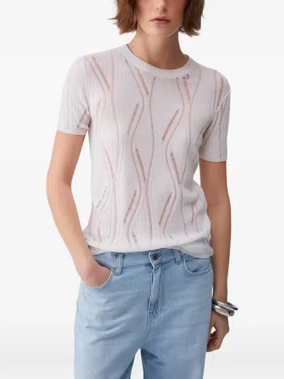 Liu •jo Perforated Sweater In White