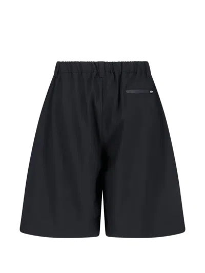 Laminar Elasticated Wool Blend Shorts In Black