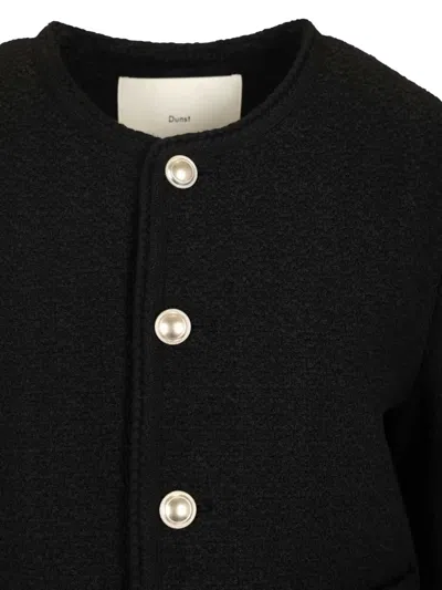Dunst Boucllé Patch-pocket Jacket In Black
