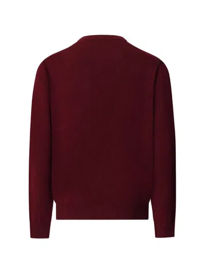 Hackett Crew Neck Embroidered Sweater In Red