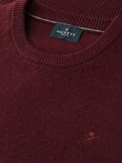 Hackett Crew Neck Embroidered Sweater In Red