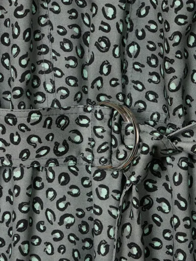 Ps By Paul Smith Animal-print Belted Dress In Green