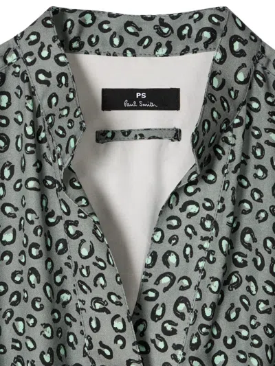 Ps By Paul Smith Animal-print Belted Dress In Green