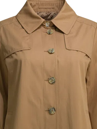 Herno Button-up Coat In Brown